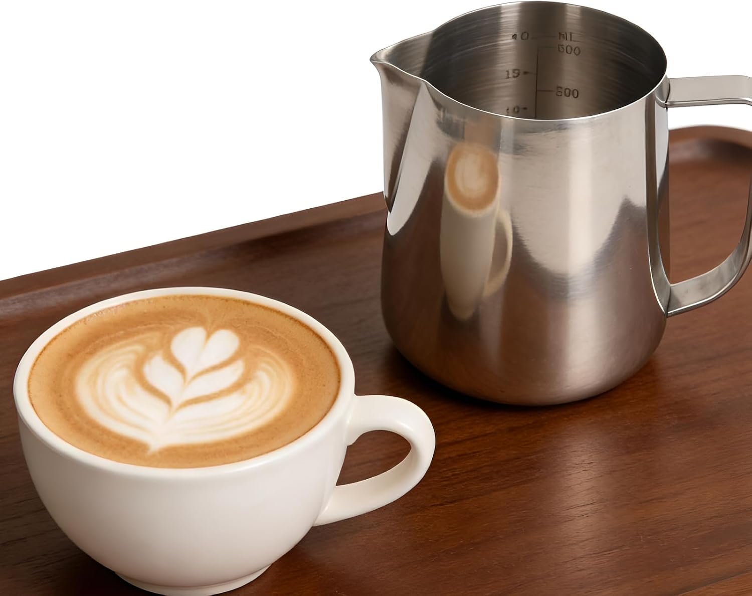 Stainless Steel Milk Frothing Pitcher 700ml/23.7oz Coffee Steaming Pitcher