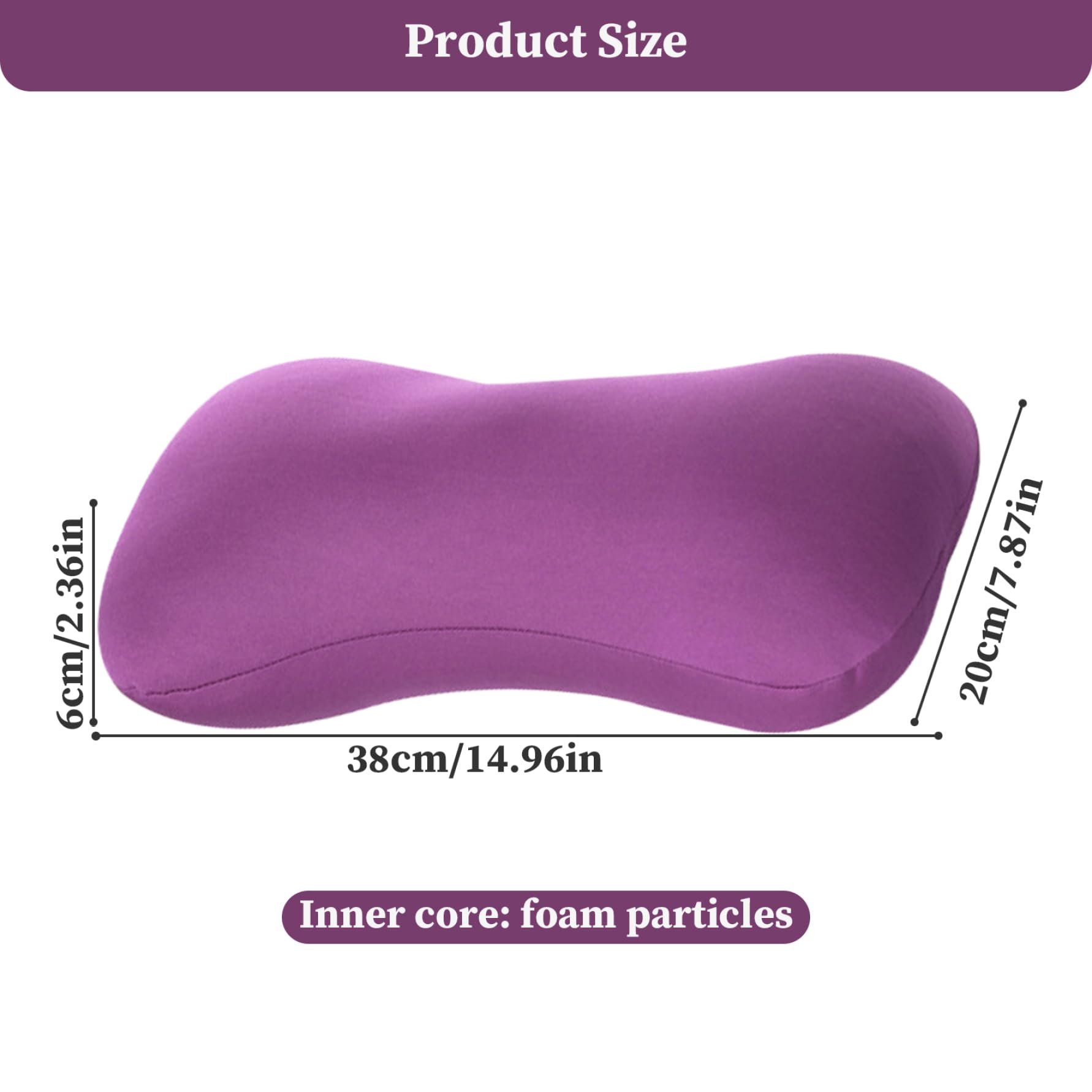 Microbead Pillows Neck Pillow Comfortable ? Soft Bone Pillow for Neck Neck Support Travel Pillow for Recliner Office Car Sleeping ???????15x7.9x2.4'' Purple, Bone Pillow