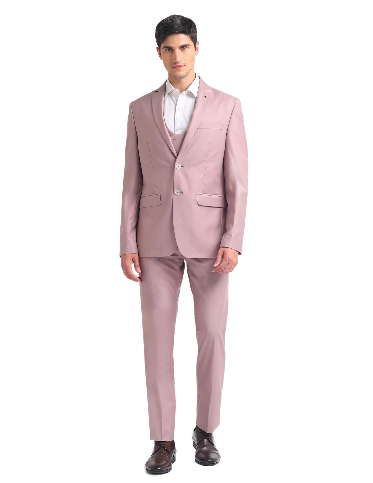 arrow Men's Polyester Blend Single Breasted Business Suit Pants Set-picture-21