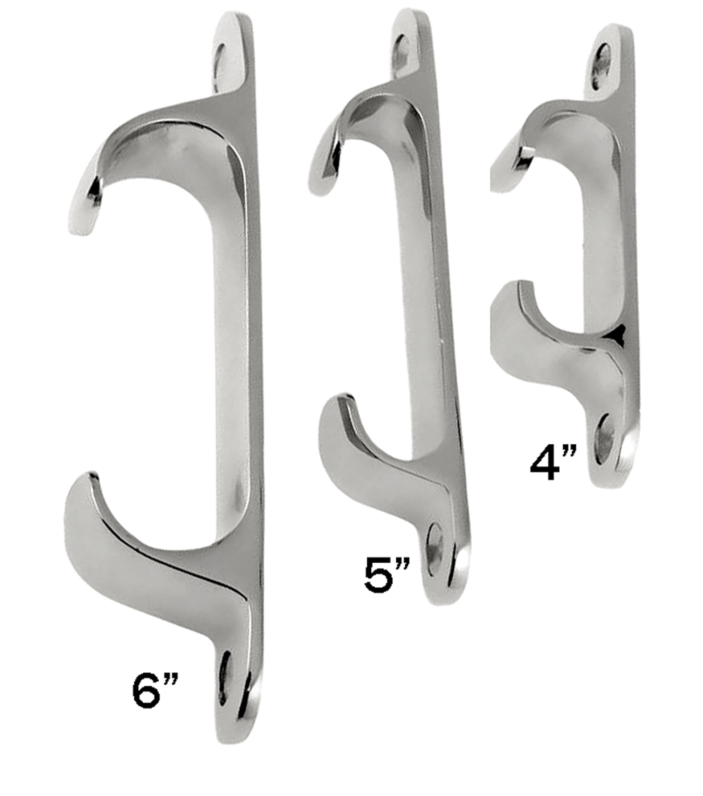 NRC&XRC 4/5/6inch Boat Cleat Line Straight Bow Chock Silver Marine Stainless Steel 316 Boat Dock Cleat Chock Accessories Straight Cable Guide,Free Fastener (4inch)