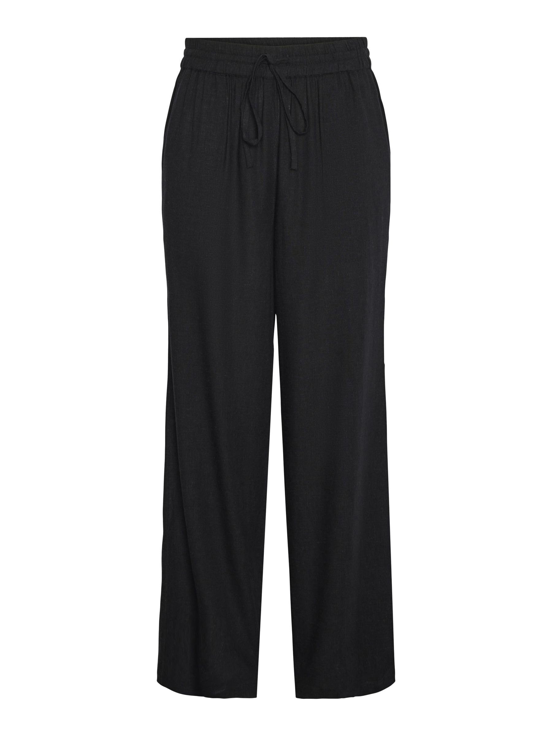 PIECES - Pcpia HW Wide Pants Pwp Mm Noos, Pantaloni con Gamba Ampia Donna