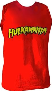 Adult Unisex Hulk Hogan Hulkamania Wrestler Red Sleeveless Costume T-Shirt