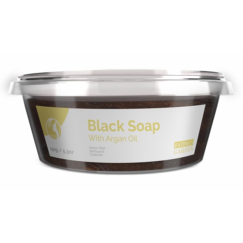 Fatima's Garden Sabonete preto marroquino com óleo de argan, 150 g