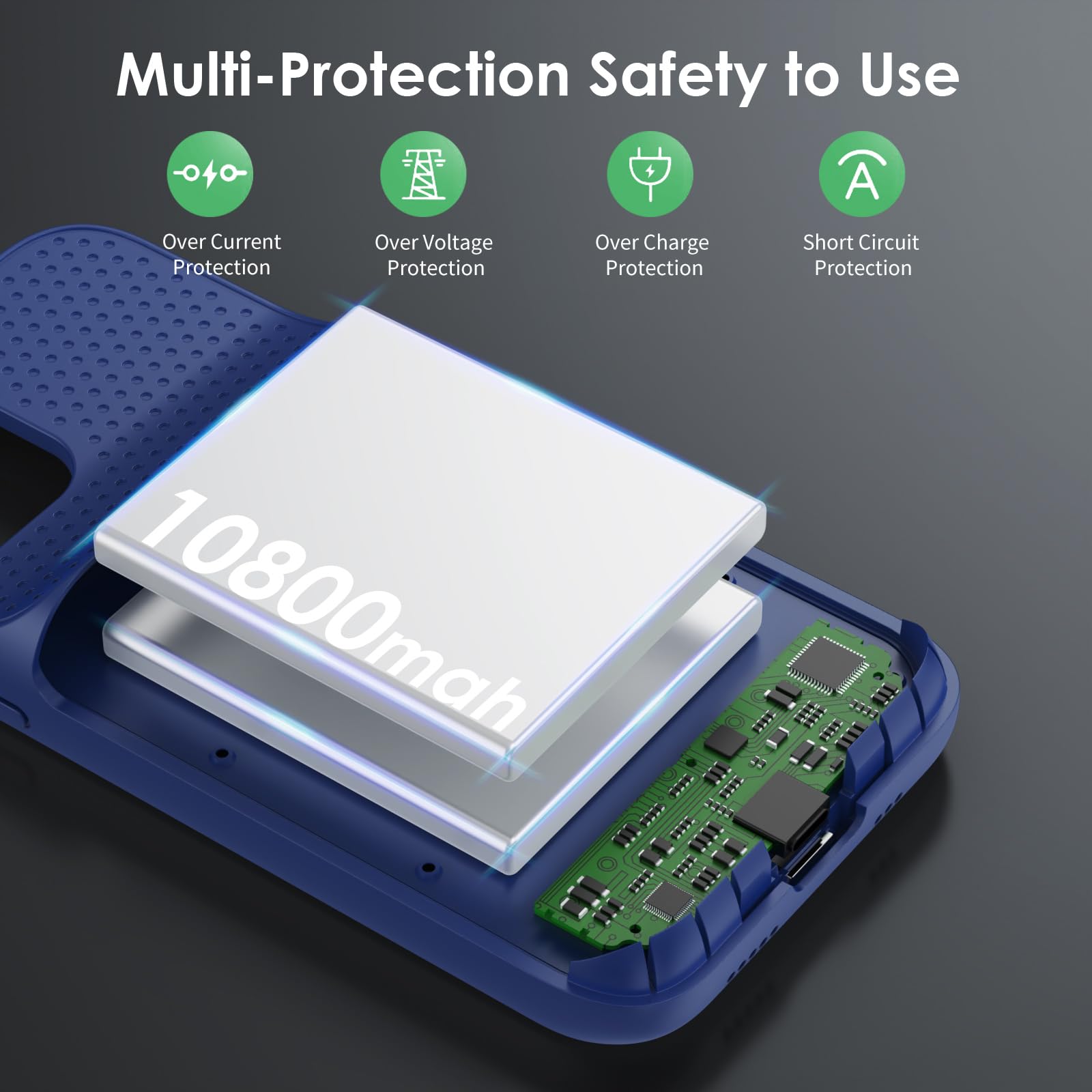 Feob Batteria Custodia per iPhone 12/12 Pro,[10800mAh] Custodia di Ricarica Portatile Protettiva Custodia Ricaricabile per iPhone 12/12 Pro-Verde