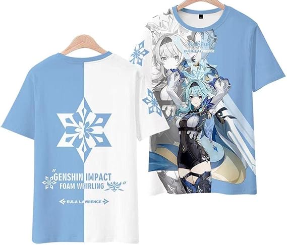 Amazon 原神 エウルア アニメ Tシャツ Tシャツ 半袖グッズ ゲーム 服 Lサイズ アイドル 芸能人グッズ 通販