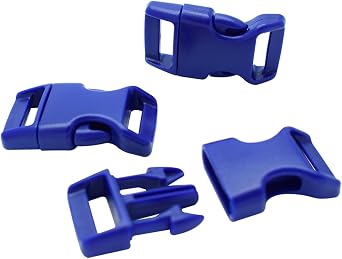 15 Pack Curved Side Quick Release Plastic Buckles for Paracord Bracelets Clasp 5/8 inch(15mm) Webbing/Backpack Straps