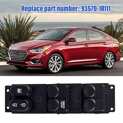 Miniatura 3 de Interruptor principal de elevalunas eléctrico para el lado izquierdo del conductor para Hyundai Accent 2010-2017 sustituye a 93570-1R111
