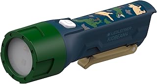 Ledlenser Kidbeam4 Flashlight, Green, Multiple Color Functions, Reduced Glare, Automatic Shut Off