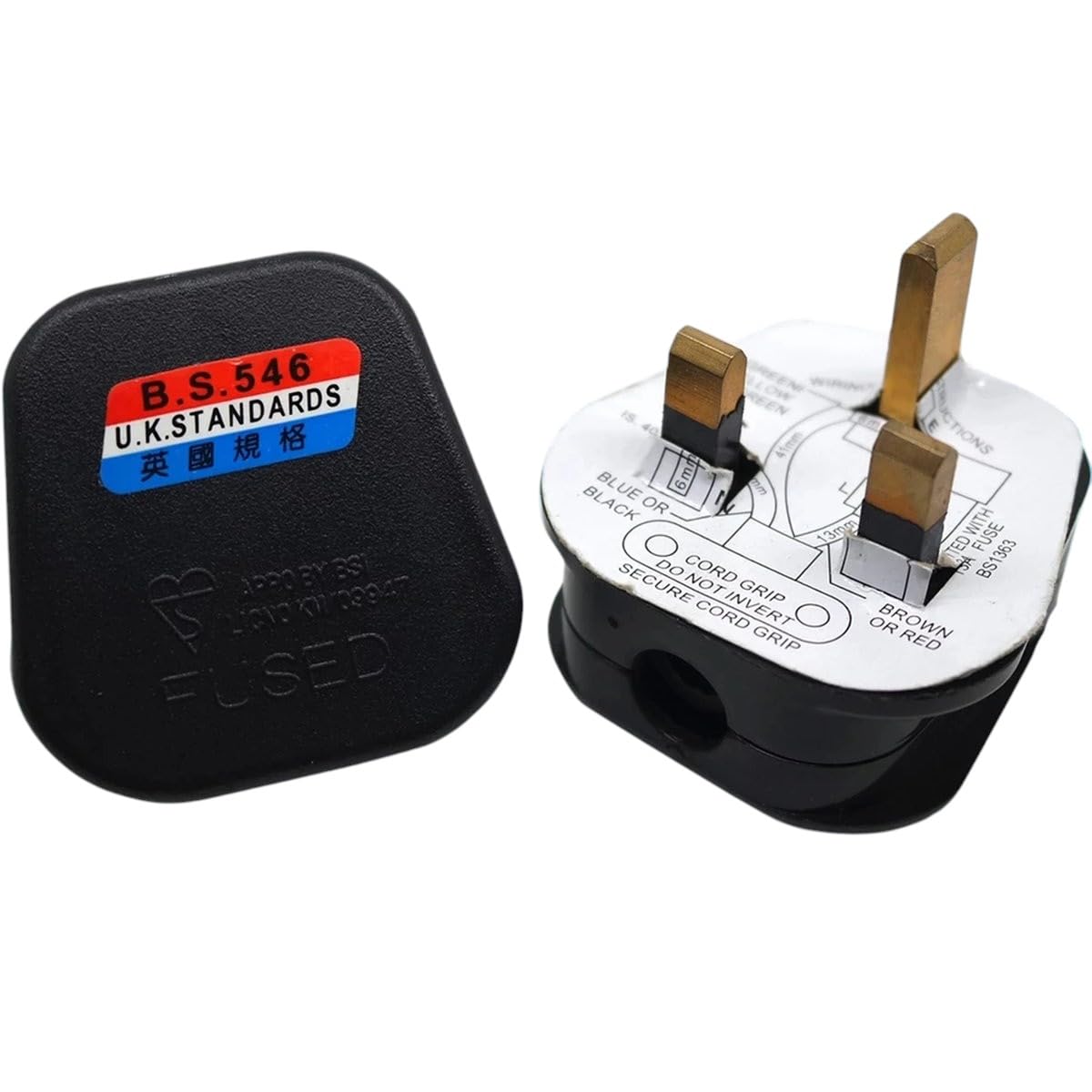 High Black/White 3 Pin UK Mains Top Plug 13A Appliance Power Socket Fuse Adapter Household, British Plug Assembly Type Bk New 2026 Electronic & Accessories