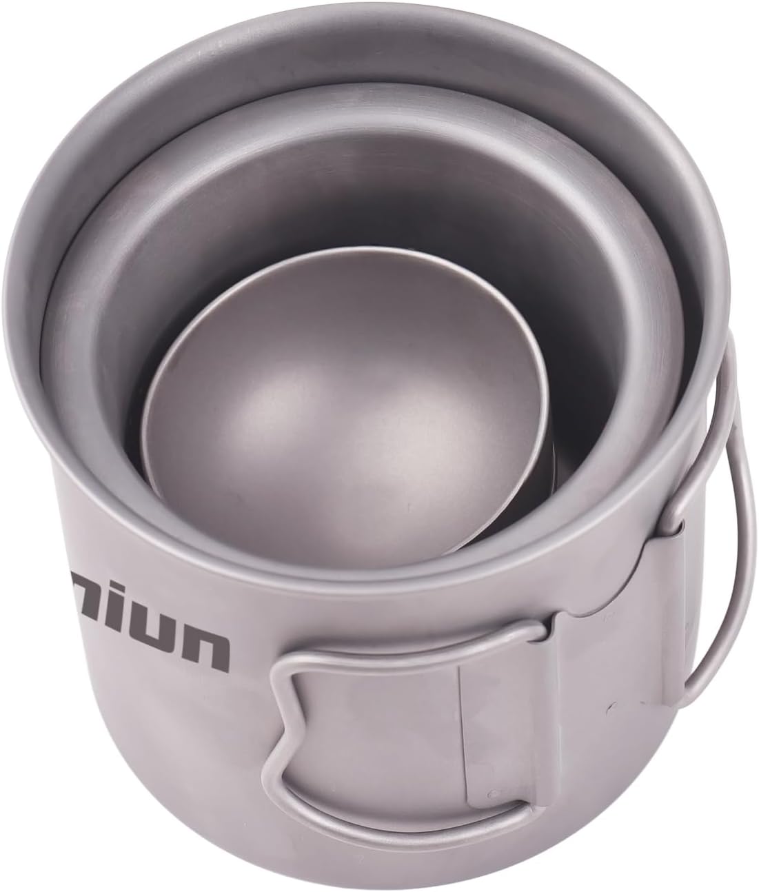 Camping Titanium Tea Set Includes 2Pcs Lightweight Stackable Camping Mugs with Folding Handle & Lid, 2Pcs Tea Cups & Tea Filter, Portable Outdoor Backpacking Gear for Hiking Picnic Traval