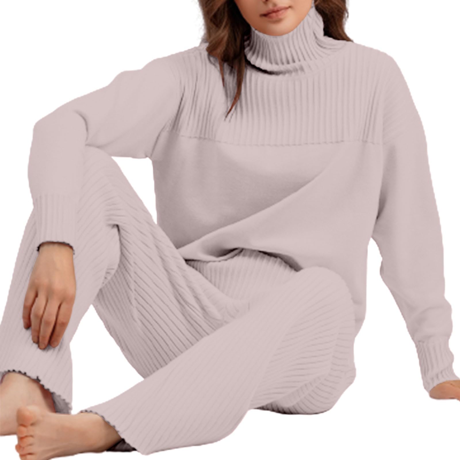 Set Coordinati In Maglia Donna Completi Elegante Casual Leggera Sportswear