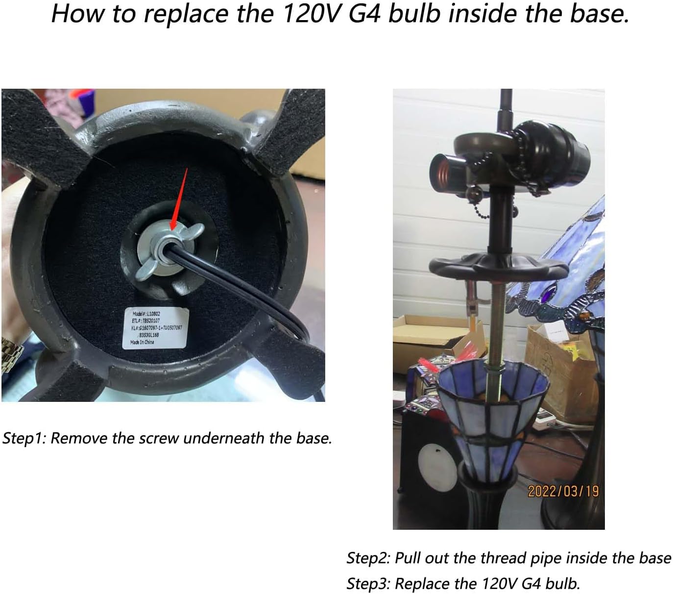 Bieye L10684 Baroque Tiffany Style Stained Glass Table Lamp with 16 inch Wide Blue Shade Double Lit for Bedside Living Room Bedroom, 24.5 inch Tall