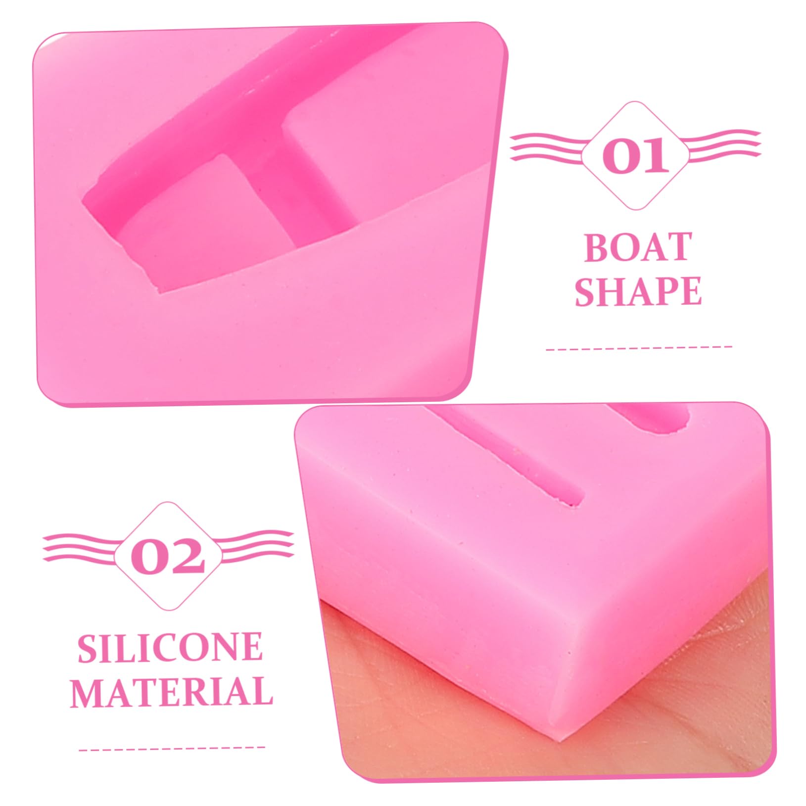 Housoutil 5 Juegos Molde De Paleta Moldes De Pasta De Goma Molde De Chocolate Barco Bote Conformado Moho para Y Plastilina Molde De Chocolate De Salón Molde De Pastelería Gel De Sílice Rosa