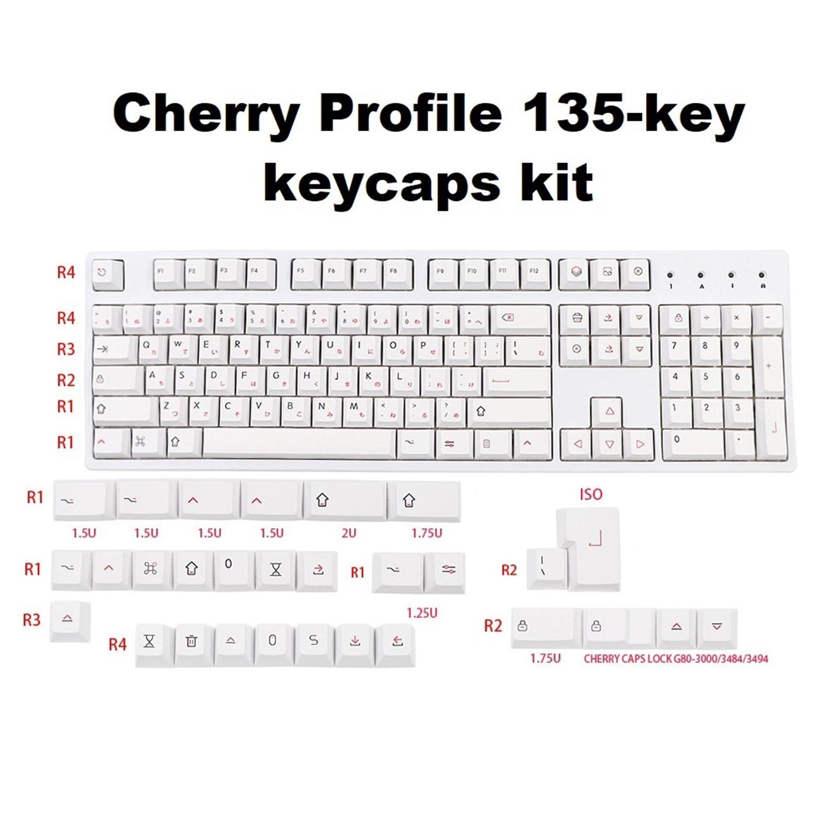 72 Pièces Testeur de Switch Mécanique Clavier Plateau de Touches Cherry Support Acrylique Transparent Capuchons Blancs Applicable pour Décoration S,