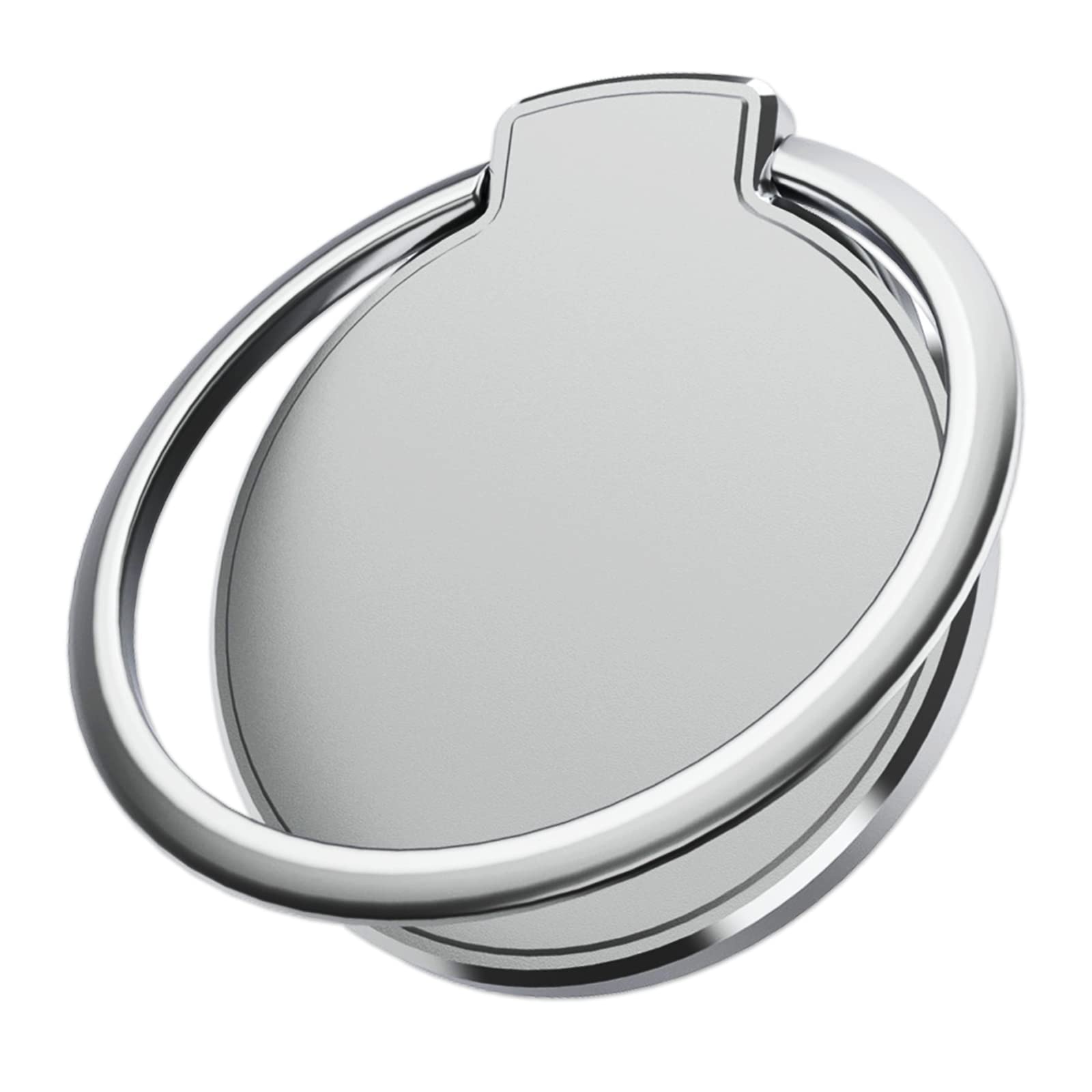 CHEEDAY Magnetic Phone Ring Mount to Any Metal Surface, [Strong Magnet] Gym Metal Phone Grip [with 2 Metal Plate] for Magnetic Car Holder Compatible with iPhone 14 13 12 Pro Max, All Phones, Silver