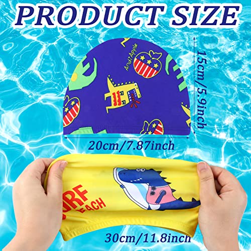 Image of 3 Pieces Kids Swim Caps for Boys Girls Age 1-6 Swimming Cap Pool Cap for Kids Child Swim Caps for Toddler Youth (Fresh Style)
