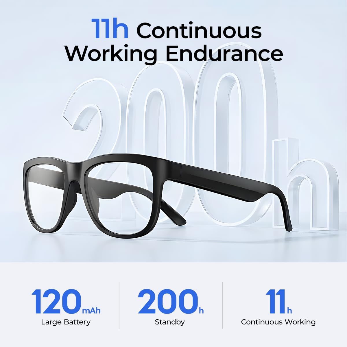 AI Smart Bluetooth Translation Glasses,Smart Glasses with 140+ Languages Online Translation and Color-Change Lens,Built-in Mic & Speakers,Anti-Blue Light Lens with Listening Voice Control