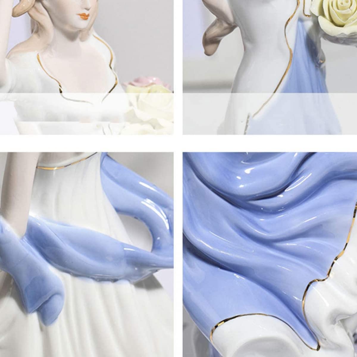 Amazon.co.jp: 陶磁器の女神の置物磁器の彫像現代彫刻の女の子装飾的な