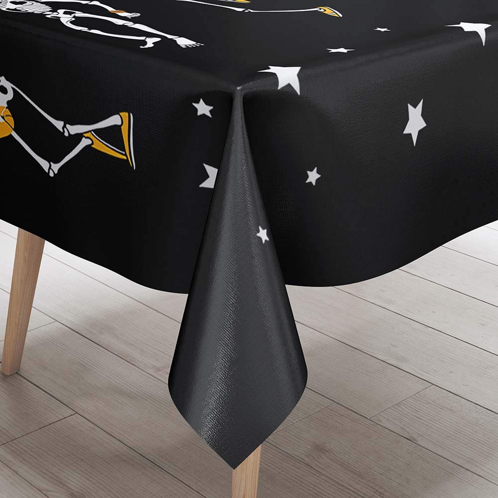 Hearda Rettangolare Tovaglia Tavolo Antimacchia, Tovaglia da Tavolo Moderna Copritavolo Impermeabile per Decorazione Tavola da Pranzo Cucina Giardino - Teschio Nero 3D (Fiore Rosa,100x140cm