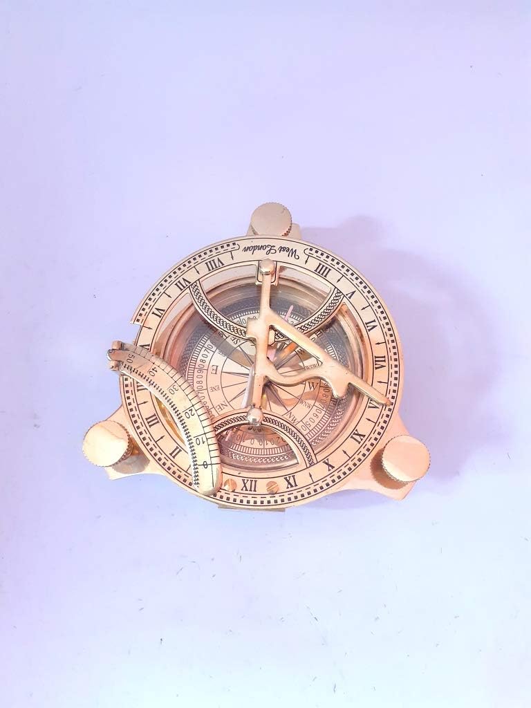 4 inch Brass Sundial Engrave Compass