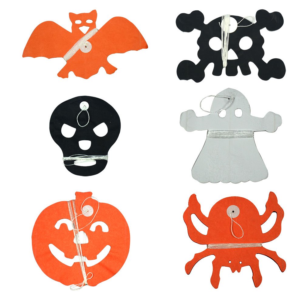 Ghirlanda di carta per Halloween, 4 pezzi, zucca, pipistrello