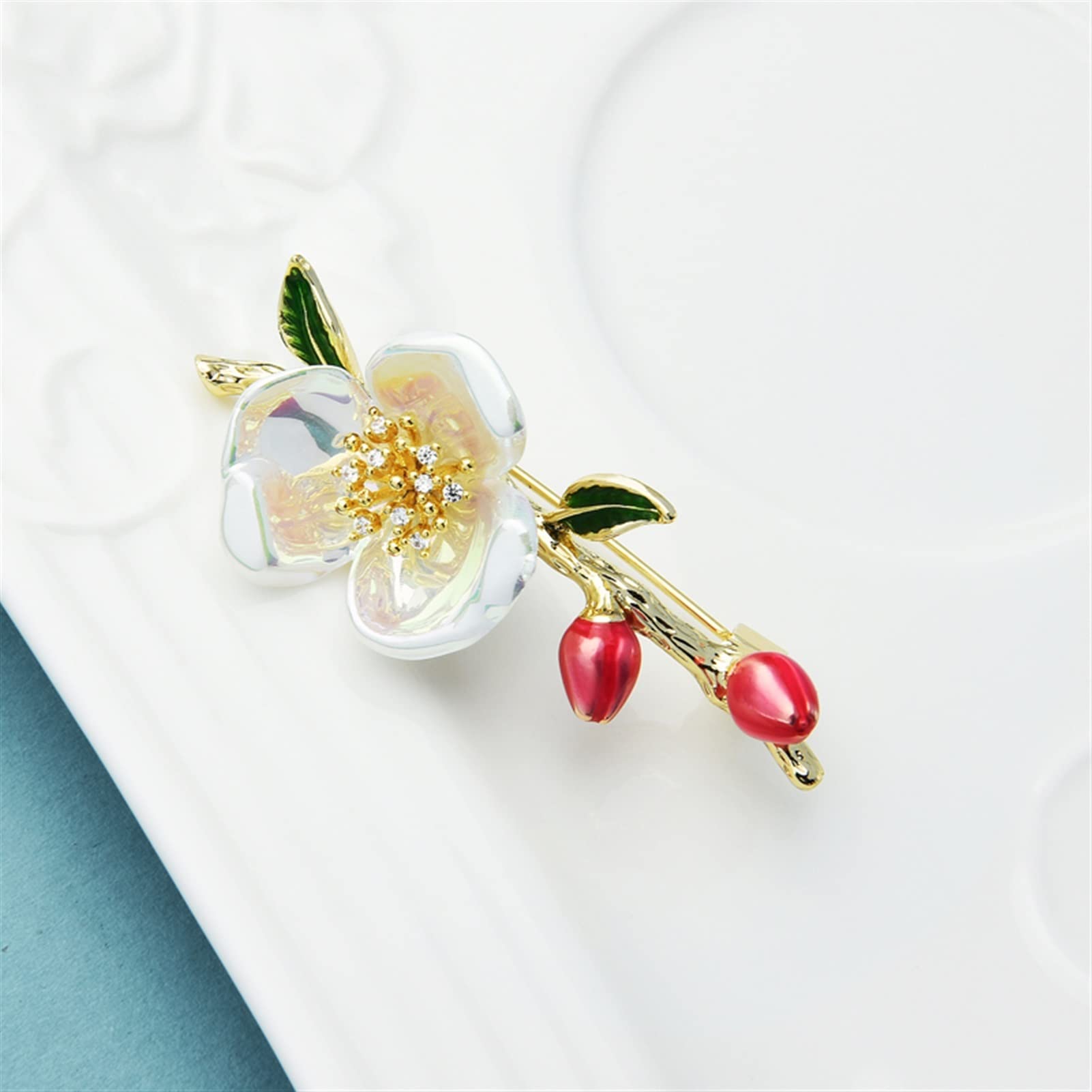 LNNSHX Broche para Mujer, alfileres, Accesorios de Moda para Mujer, Broche de Ciruela de Concha, Broche de Flores para Mujer, cárdigan, Chaqueta, Abrigo, Broche, broches de Moda