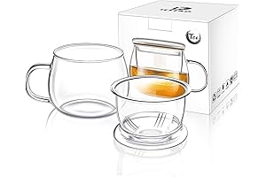 Glass Tea Cup with Lid - Perfect for Loose Tea Leaf Brewing