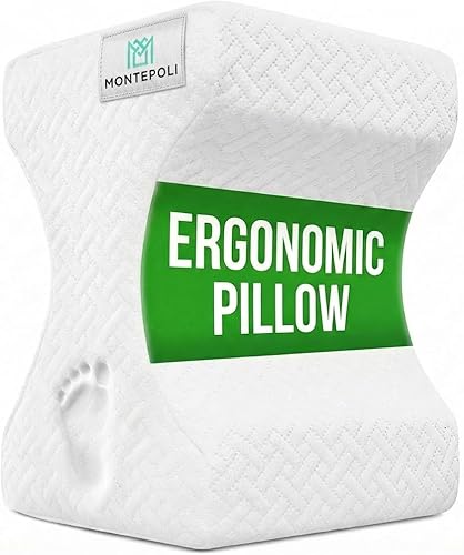Montepoli Knee Pillow for Side Sleepers - Ergonomic Leg Pillow for Sciatica, Hip