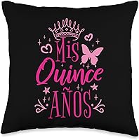 Vista 4 de 15 Birthday Quinceanera Gifts Sweet 15 - Almohada mexicana para fiesta de cumpleaños de quinceañera Mis Quince Años, 18 x 18 pulgadas, multicolor