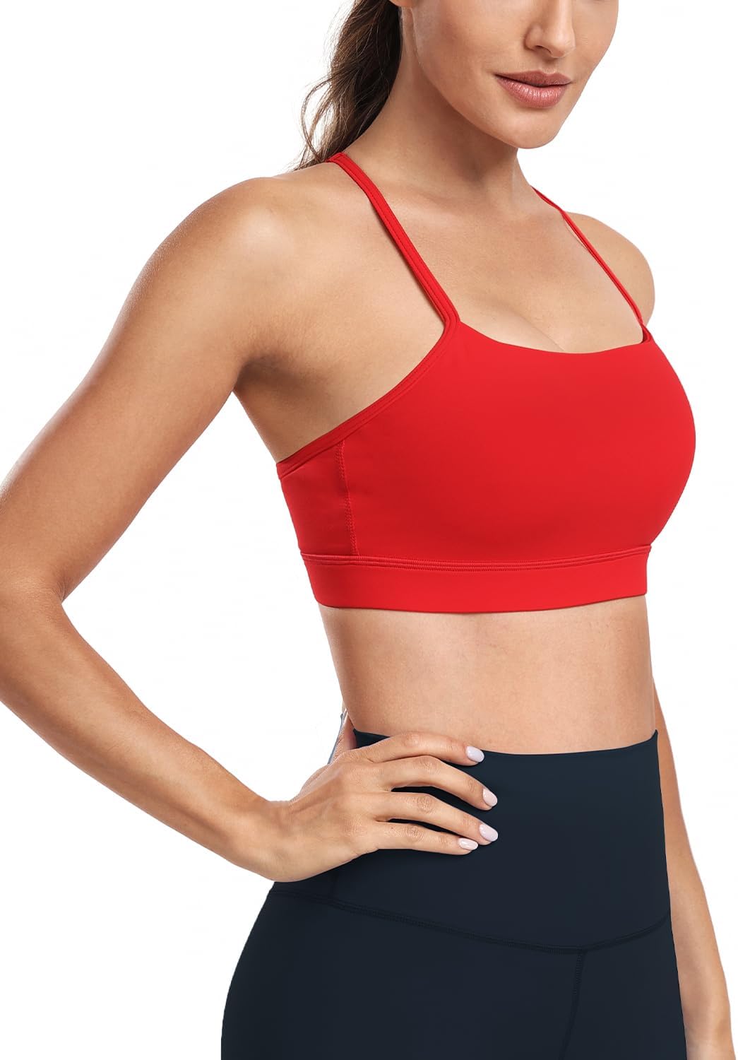 HeyNuts to Freest Y Back Sports Bras for Women Spaghetti Thin Strap Workout Bras Wirefree Padded Racerback Yoga Bras - Image 2