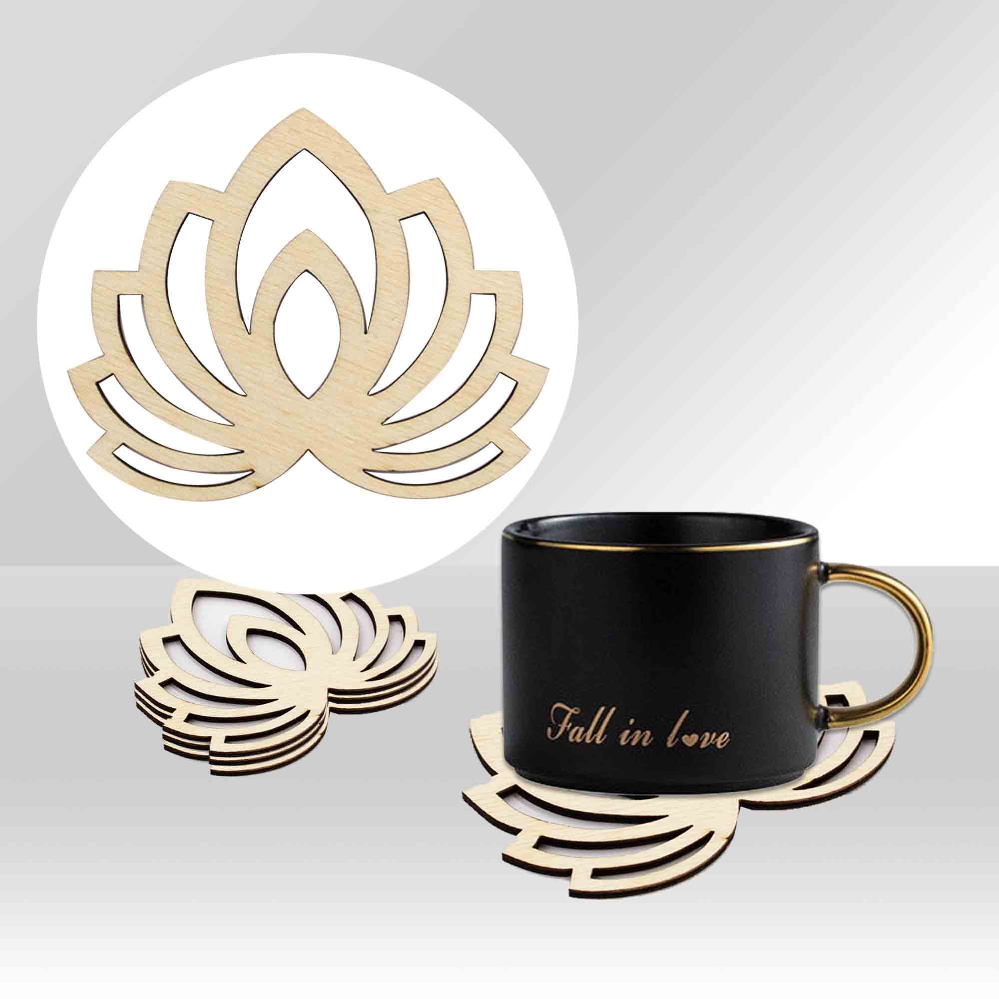 marstanal Set of Lotus Decor, Wood Lotus, Lotus Coaster, Wood Coaster, Lotus Wall Decor, Little Lotus Decor, Lotus Wall Hanging, Yoga Decor