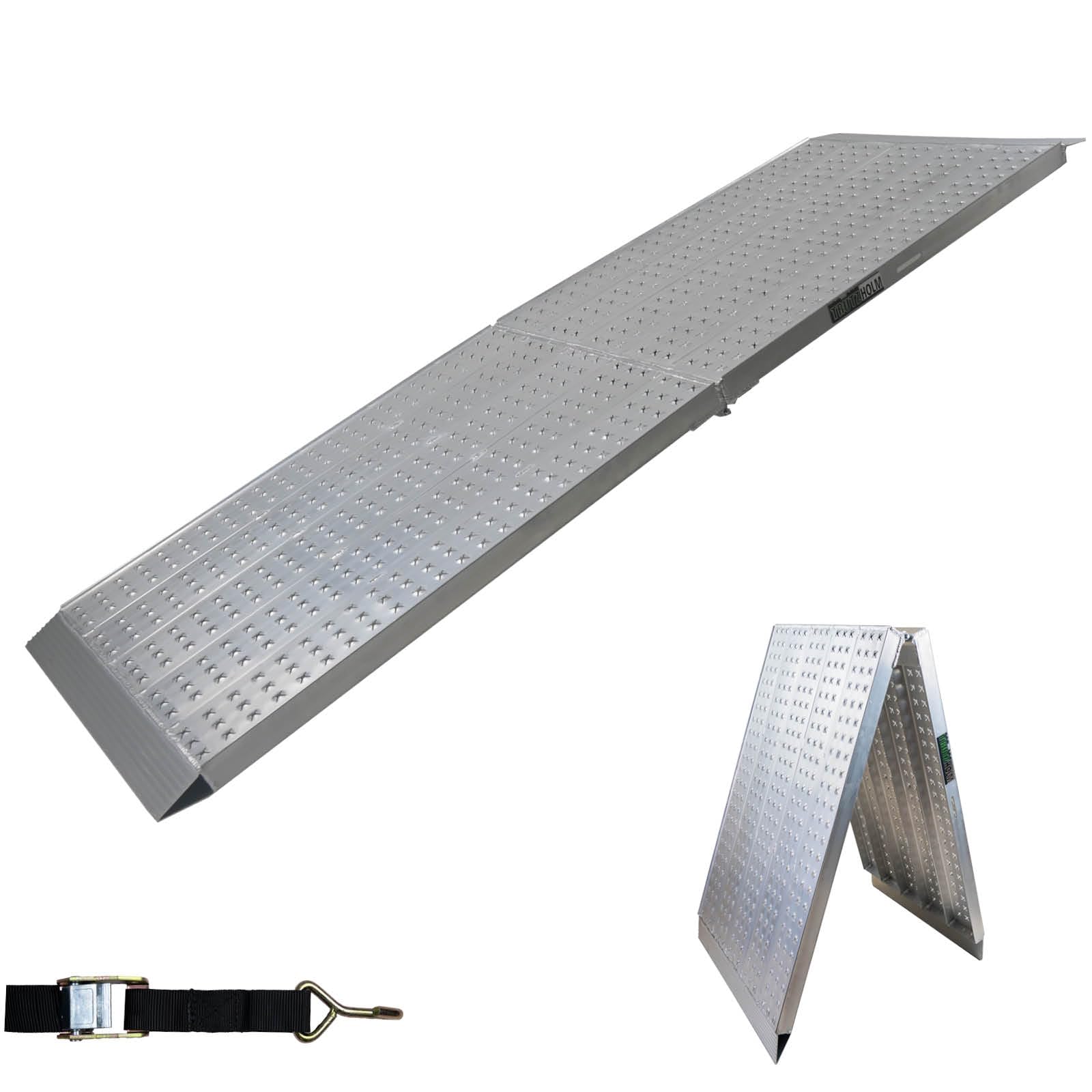 TRUTZHOLM 1 x Auffahrrampe extrabreit 70 cm klappbar 213 cm Länge 400 Kg Traglast Alu Rampe Verladerampe Eventrampe