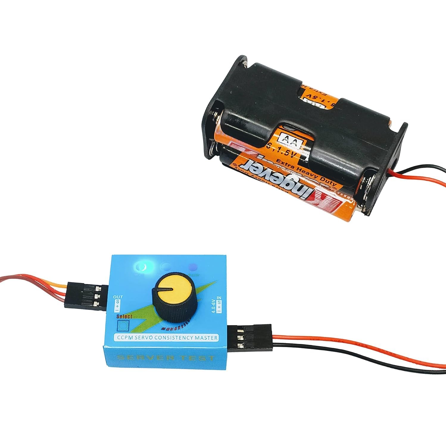 Electrobot SG90 Micro Servo Motor with Servo Tester and 4-Slot AA Battery Holder Combo for UNO Rduino Robotics DIY Projects RC Models Electronic Kits - Image 2 thumbnail