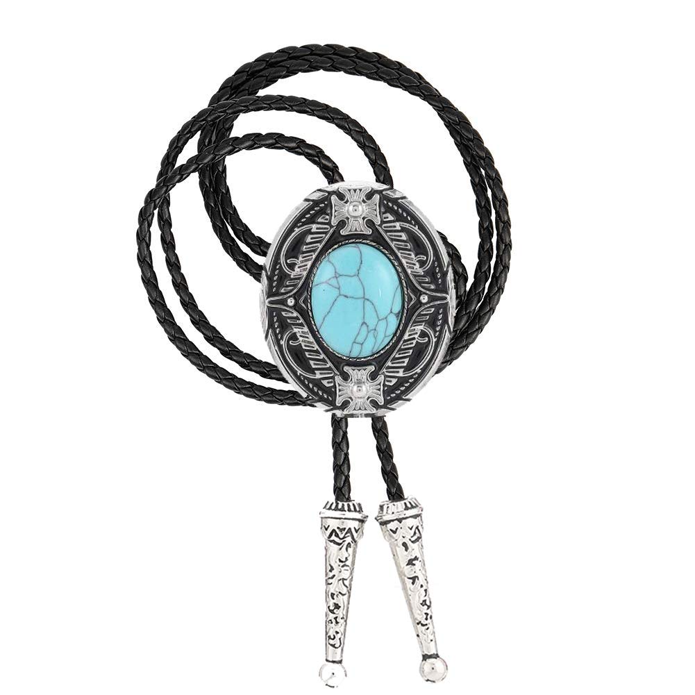 Tochispabolo tie for man,handmade western cowboy alloy natural mix Leather Bolo Tie