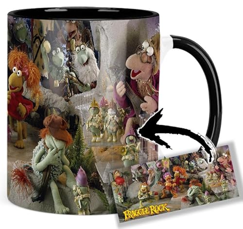 MUGSVILLE Fraggle Rock Jim Henson C Taza Interior y Asa Negra Ceramica Mug