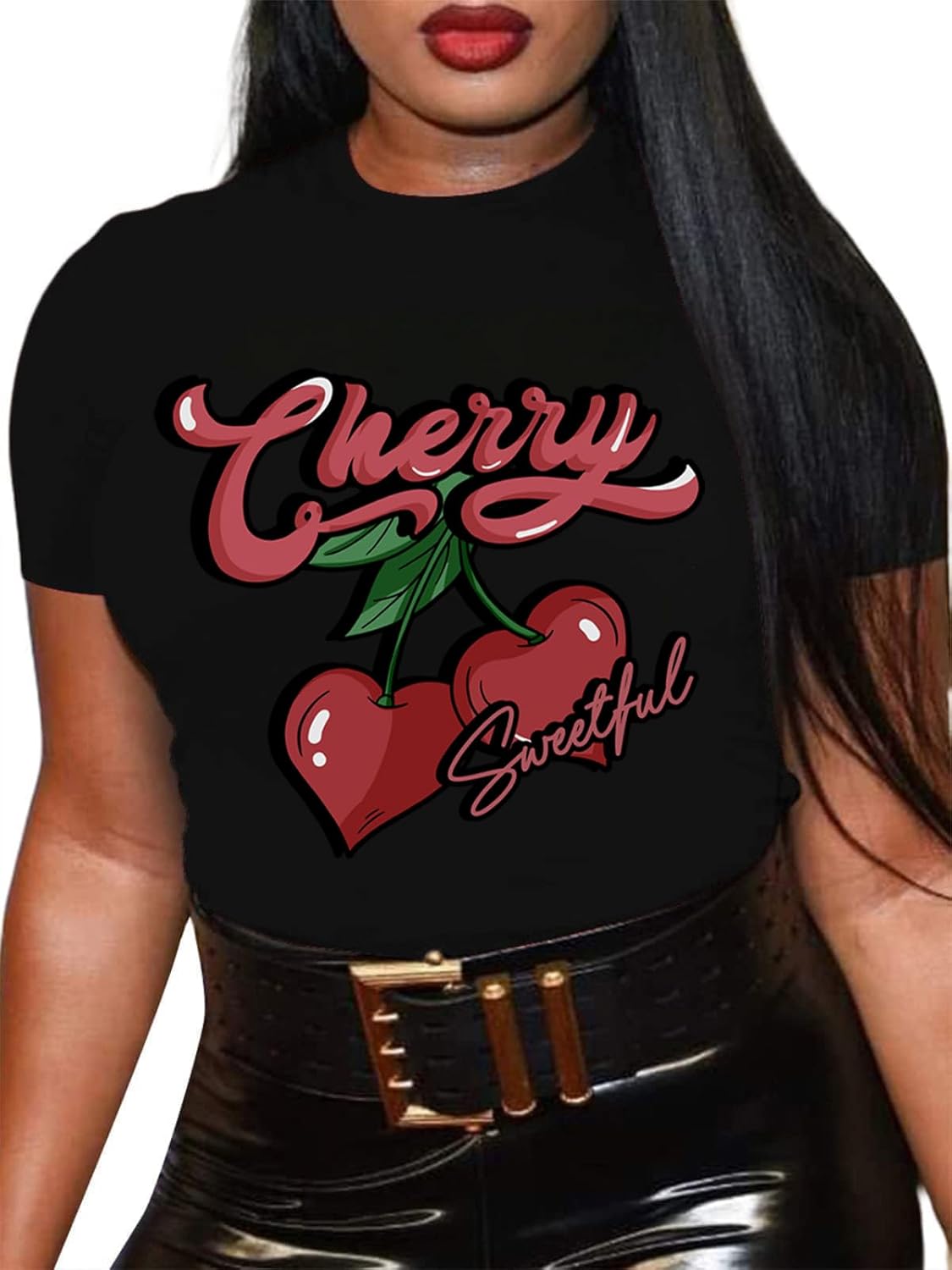 Hilinker Women's Cap Sleeve Top Mock Neck T Shirts Casual Loose Fit Summer Tee - Image 5