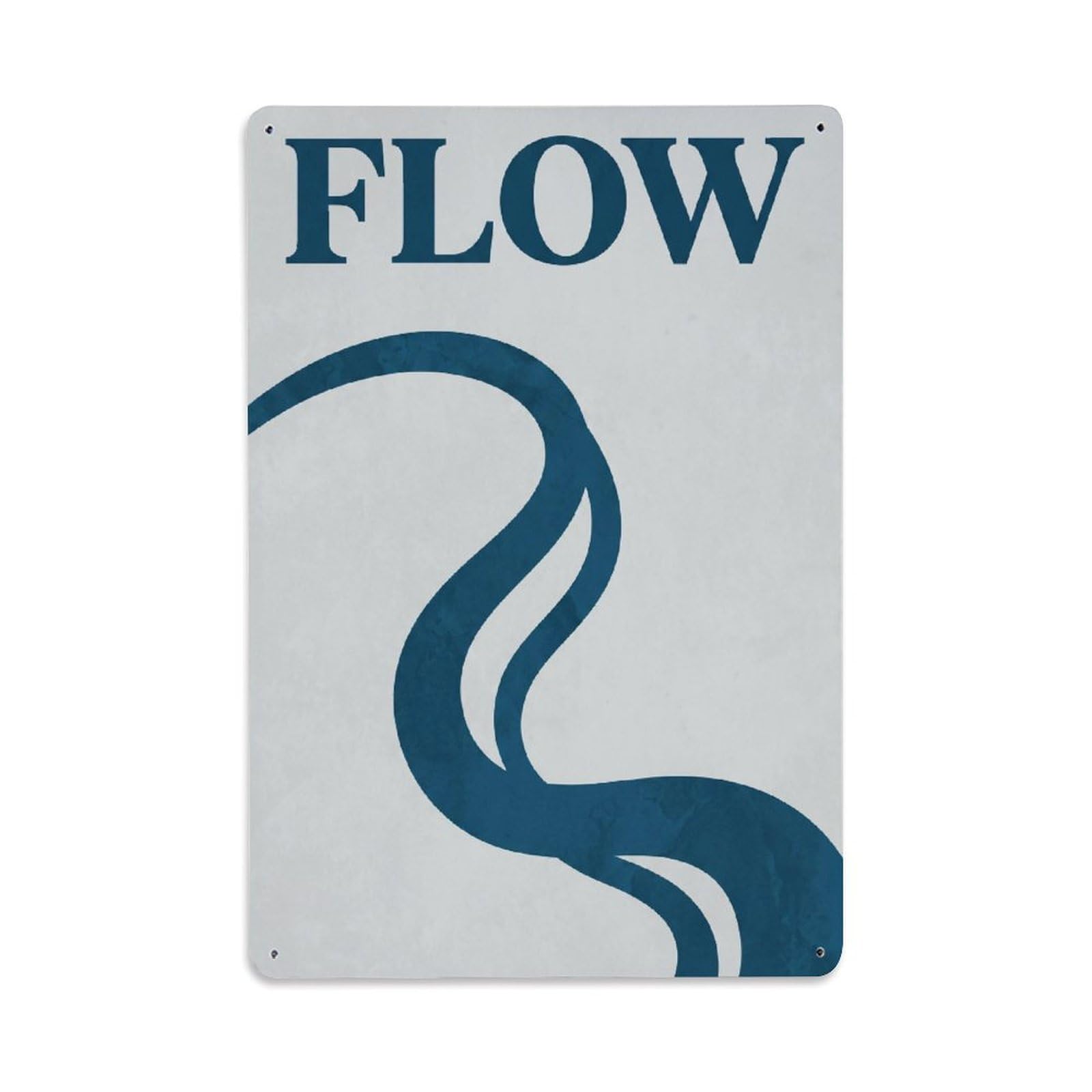Blue River Zen Flow Abstract Calm Serenity Meditation Visual Metal Tin Sign Plaque Wall Decor for Cafe, Man Cave, Club Bar, Office, Home Garden Round Metal Poster 8x12Inch