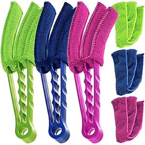 AIFUDA Venster Blinds Duster, 3 Pack Borstel voor Airconditioner luiken Stofafscheider Schoonmaakdoek Tool Met 3 reserve…