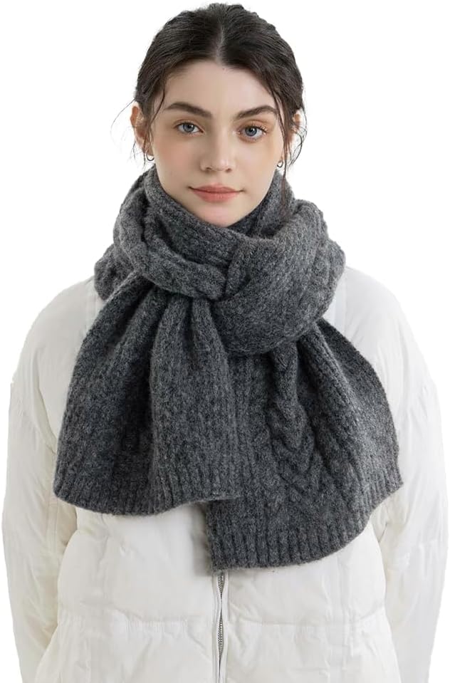 Solyinne Women's Long Knit Scarf Winter Warm Big Wrap Thick Winter Wool Blend Large Chunky Scarf for Cold Weather