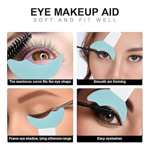 Miniatura 4 de Plantillas delineadoras de ojos de silicona para delineador de ojos, herramienta de delineador de ojos con alas para delineador de ojos, pestañas,