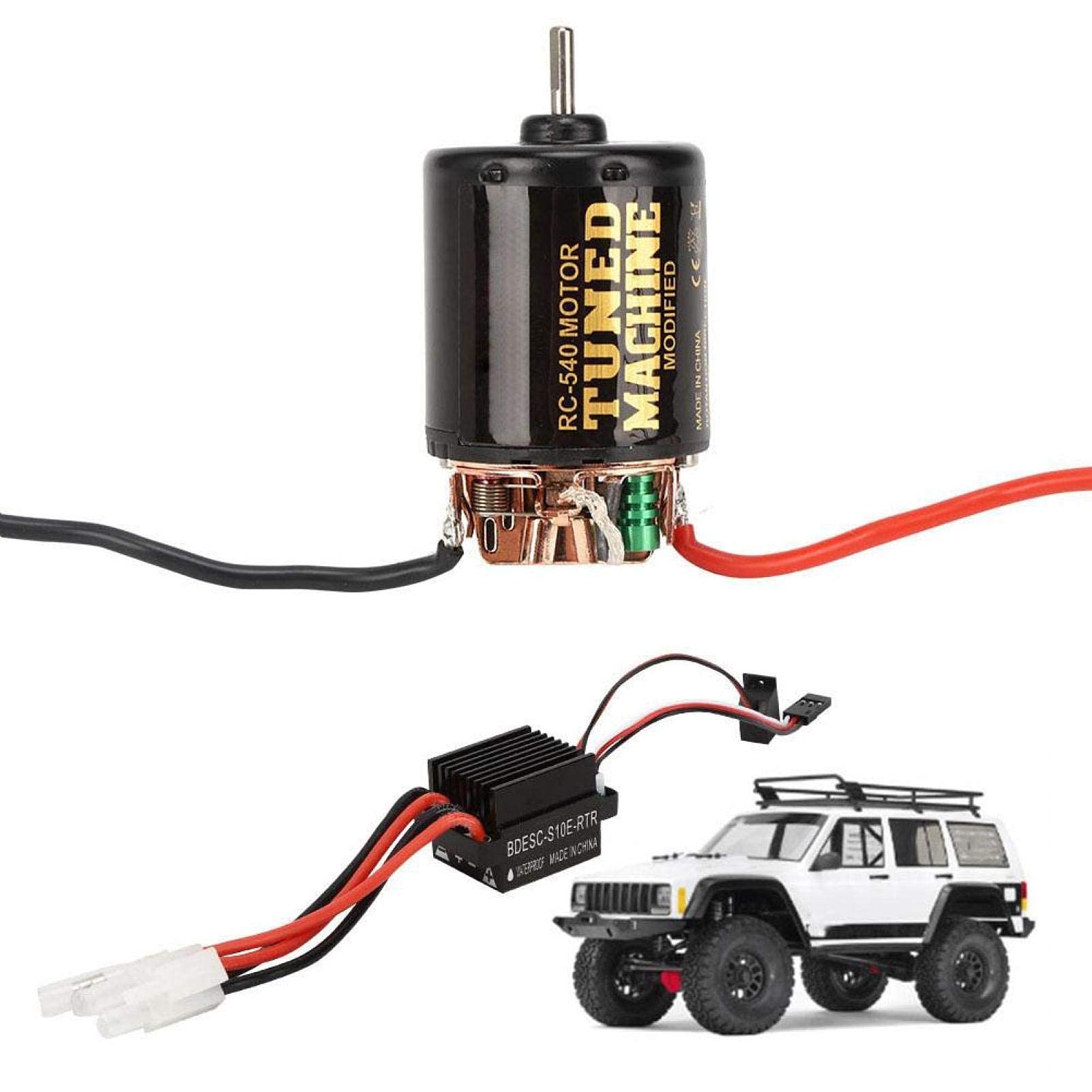 T best Motor RC, Modelo RC Coche 540 Motor de Cepillo con 320A Cepillo ESC RC Piezas Accesorios Universal(45T)