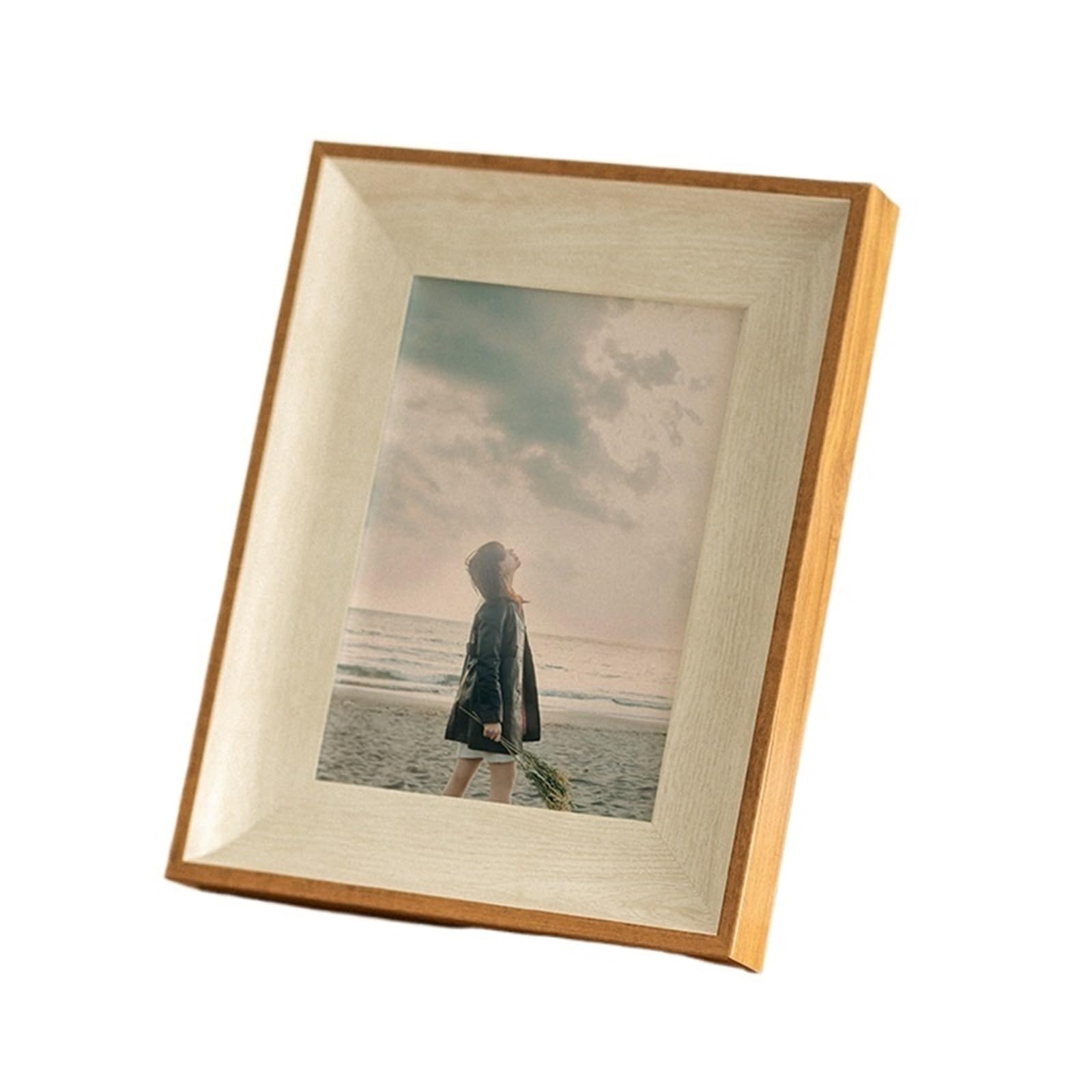 DAJGRHE Photo Frame Retro Simple Resin Picture Frames, 7x8, 10x12, A4 Wall Hanging Vintage Photo Frame Stand(Color A,Square 8 inch)