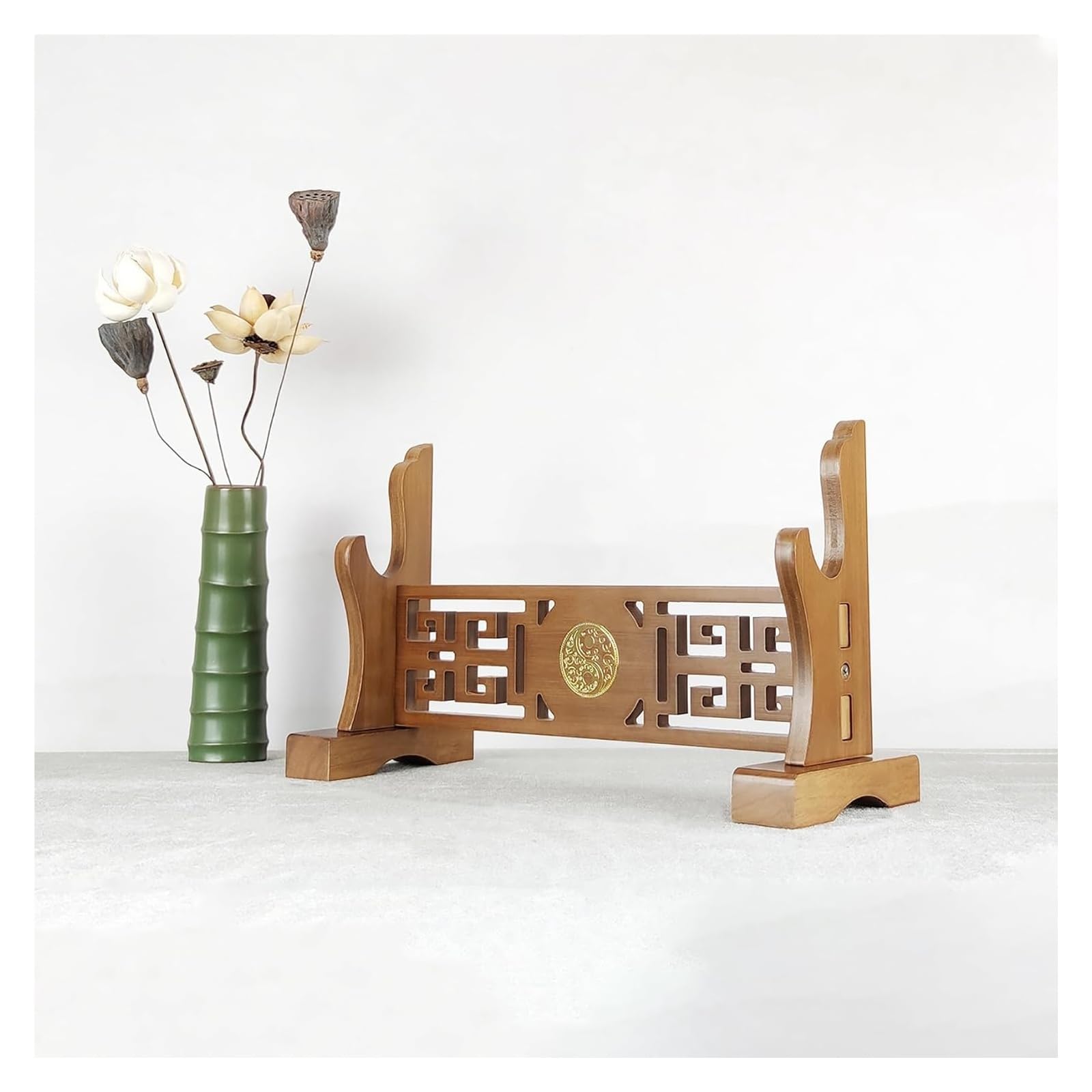 LYVQZPWLR Sword Katana Holder Stand， Bamboo Samurai Sword Rack, Brown, 1-3 Tier, Display Stand(Brown-2,23cm)