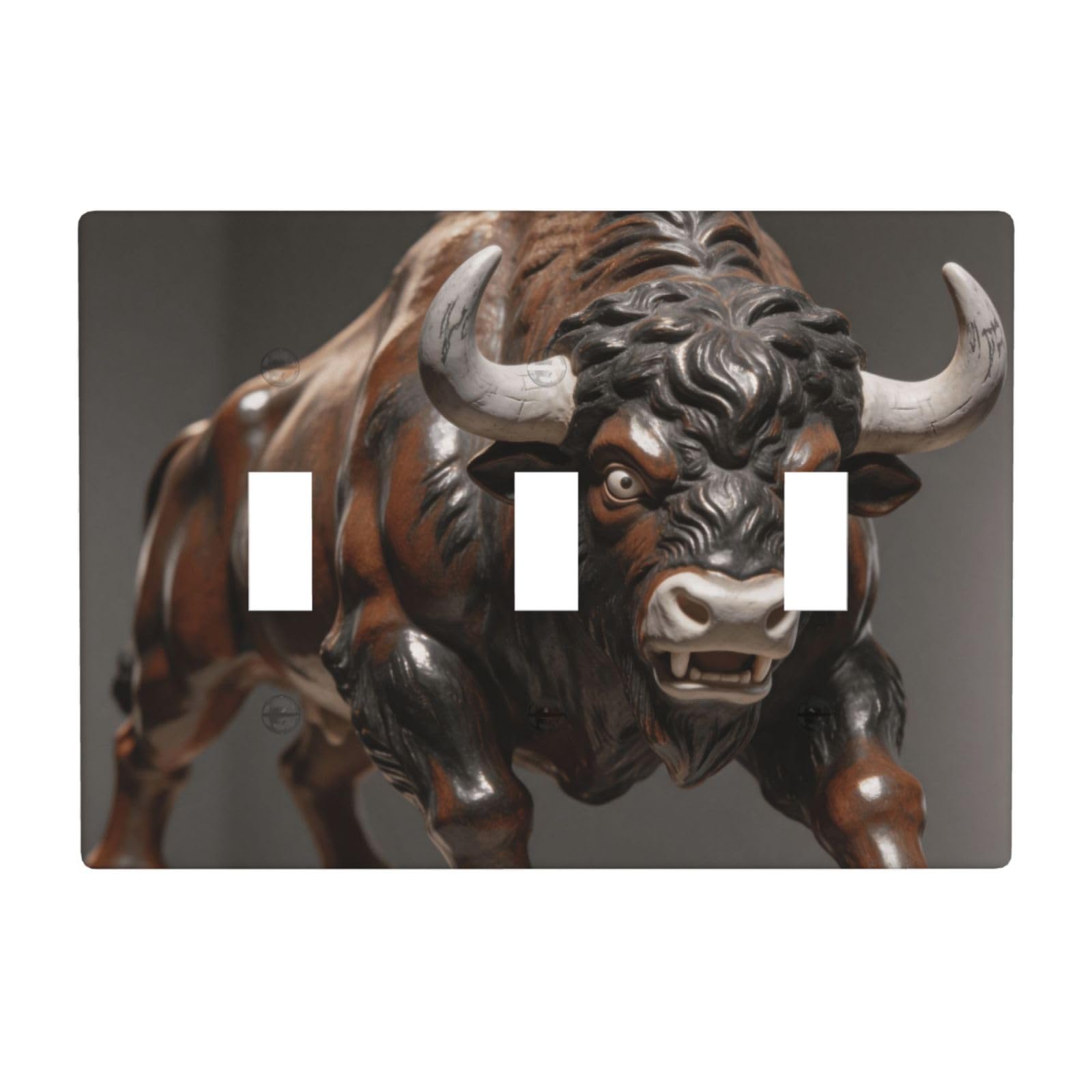 Bison Plaster 3 Gang Switch Plate Cover-Unbreakable Polycarbonate Wall Plate, Heat Resistant Toggle Switch Decor for Home