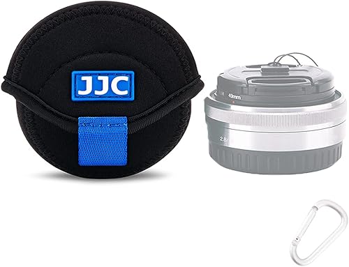 JJC Funda de neopreno resistente al agua para lente de cámara, bolsa plegable para lentes sin espejo de hasta 2,4 x 1,6 (D x H) para Canon EF-M