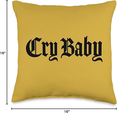 Miniatura 4 de Cry Baby Old English Design Studio CRY Baby Old English Design - Almohada (16 x 16 pulgadas), multicolor