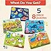 B. toys – Peek & Explore 5 – Pack: Bus, Farm, Sea, Space, Dino – Chunky Puzzle 5 – Pack – Wooden Puzzles – 8 Pieces Each – 2+ Years