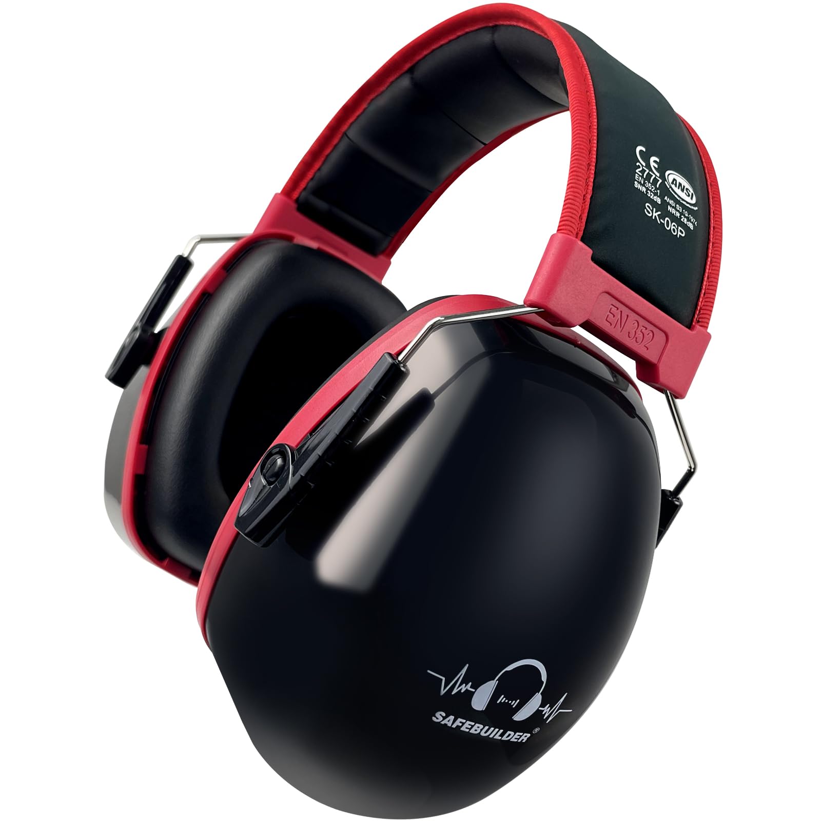 SAFEBUILDER Ear Protection Ear muffs Noise Reduction NRR 28dB Adjustable Hearing Protection for Working Mowing SK-06P