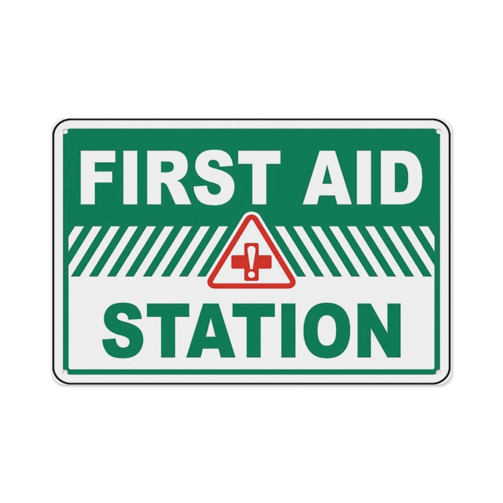 peiyeety First Aid Station Sign Aluminum Tin Warning Signs For Home Outdoor Garden 8X12 Inches