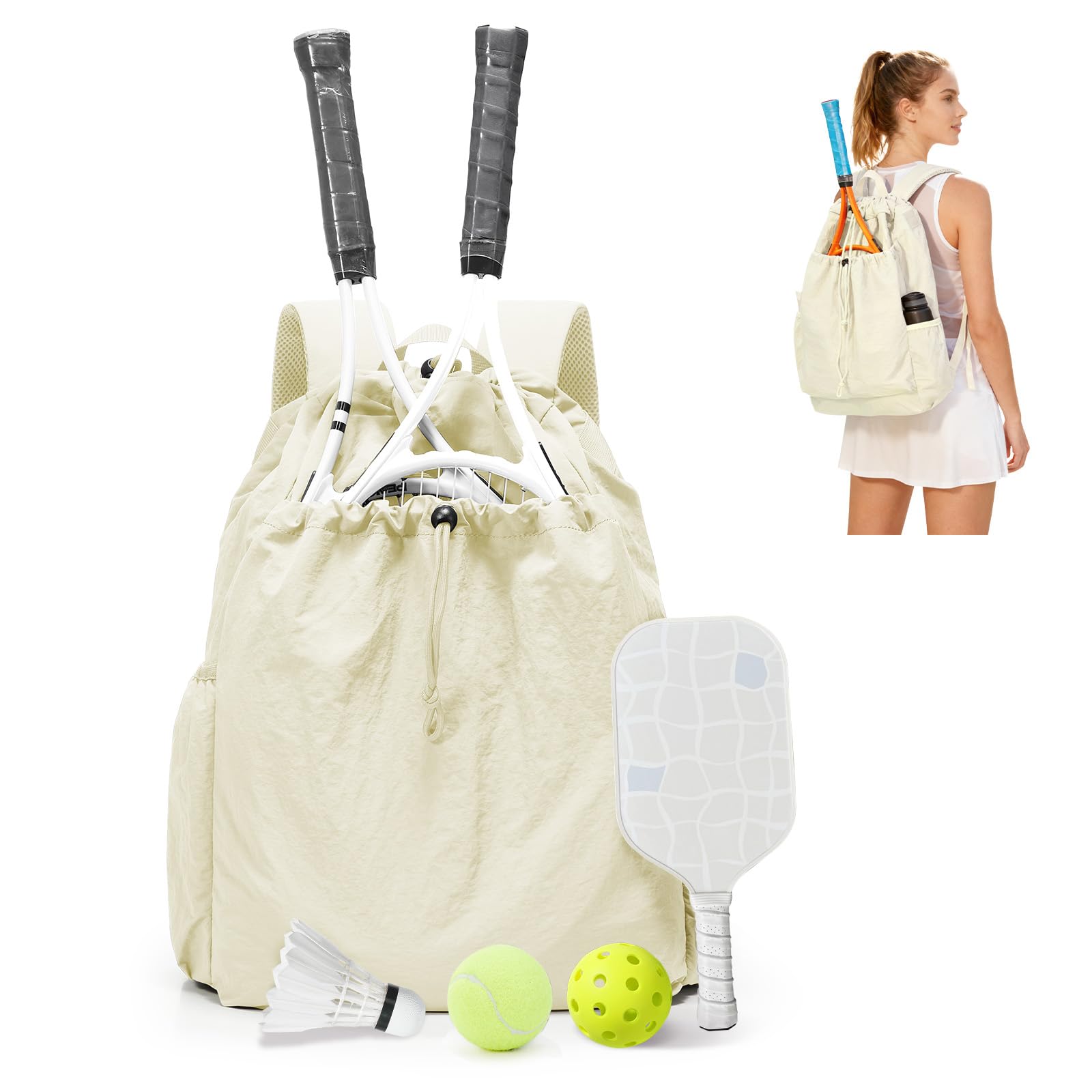 BJLFS Tennis Backpack for Women Men,Tennis Bag with Shoes Compartment & Wet Pocket,Badminton Bag Pickball Bag,Waterproof Sports Backpack Gym Bag for Outdoor — image 1